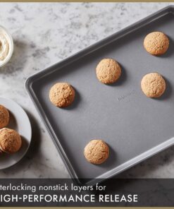 Alternative view of Calphalon Baking Sheets, Nonstick Baking Pans Set for Cookies and Cakes, 12 x 17 in, Set of 2, Silver 2-pc Baking Sheet