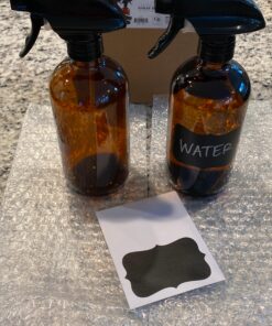 Cornucopia 16oz Amber Glass Spray Bottles w/Reusable Chalk Labels (2 Pack), Heavy Duty Mist & Stream 3-Setting Sprayer; Great for Essential Oils 43 91l4mgyYEdL