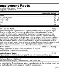 SlimFast Greens Powder, Green Superfoods with Organic Wheat Barley Grass, Flax Seed & Inulin, Oat Fiber Supplement, 1 Billion CFU Probiotics, Probiotic Multi Enzyme- Berry Burst, 30 Servings Organic Greens 29 91l66JYtJYL 1