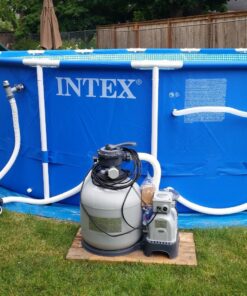 Intex 15ft X 48in Metal Frame Pool Set with Filter Pump, Ladder, Ground Cloth & Pool Cover 15-Feet by 48-inch 43 91l6wx71b9L