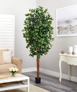 Nearly Natural 7ft. Ficus Artificial Tree, Green 84 in Trees 29 91lG2nRF4xL