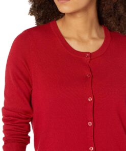 Amazon Essentials Women's Lightweight Crewneck Cardigan Sweater (Available in Plus Size) X-Large Red 9 91lHC1tw6 L