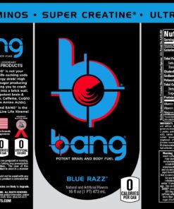 Bang Energy Blue Razz, Sugar-Free Energy Drink, 16-Ounce (Pack of 12) 16 Ounce (Pack of 12) 24 91lJtfIGA7L