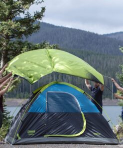 Coleman Dark Room Sundome Camping Tent, 4/6 Person Tent Blocks 90% of Sunlight and Keeps Inside Cool, Lightweight Tent for Camping Includes Rainfly, Carry Bag, and Easy Setup 4 Person 42 91lMToCvwBL