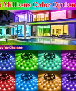 QZYL LED Lights for Bedroom, 25FT RGB LED Strip Lights with 44 Keys IR Remote, Smart LED Light Strip with Adhesive Backing Adjustable Brightness App Control for Bedroom Party Decoration 25 FT 10 91lRep9warL