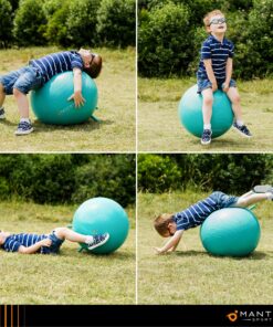 Flexible Seating for Classroom Elementary & Middle School, Kids Yoga Ball Chair Wobble Seat for Sensory Kids - Improve Focus & Balance with Alternative Seating Desk Ball Chairs for Students Sitting 55cm (Kids Height = 56" - 63") Turquoise 17 91lS0rEM1SL