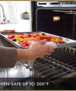 Calphalon Baking Sheets, Nonstick Baking Pans Set for Cookies and Cakes, 12 x 17 in, Set of 2, Silver 2-pc Baking Sheet 13 91lZ IAmTJL