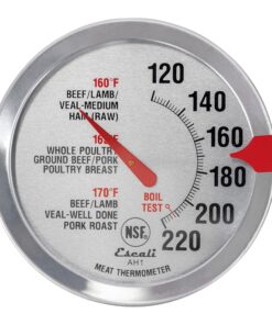 Alternative view of Escali AH1 Stainless Steel Oven Safe Meat Thermometer, Extra Large 2.5-inches Dial, Temperature Labeled for Beef, Poultry, Pork, and Veal Silver NSF Certified Analog Silver One Size
