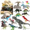 JOYIN Kids Dinosaur Toy, 18 Pcs 6" to 9" Realistic Dinosaur Figures with Movable Jaws Including T-Rex, Triceratops, Velociraptor, Etc, Kids Dinosaur Educational Toys, Christmas Birthday Gifts for Kid 7 91lgJs3r aL