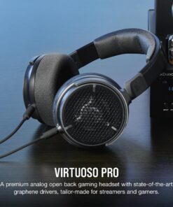 Alternative view of Corsair Virtuoso PRO Wired Open Back Gaming Headset - Detachable Uni-Directional Microphone - 50mm Graphene Drivers - 20Hz-40 kHz Frequency Response - Carbon