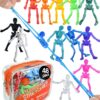 UpBrands 48 Stretchy Toys, Party Favors for Kids Halloween Skeletons, 12 Colors Bulk Set, Kit for Easter Egg Basket Stuffers, Goodie Bags, Pinata Filler, Small Toys Classroom Prizes 48 Pack 15 91lruJ8XfOL