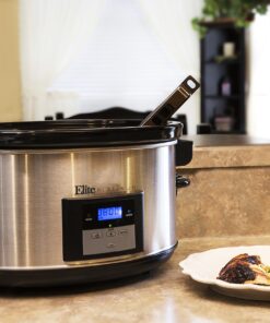 Maxi-Matic Elite Platinum MST-900VXD 8.5-Quart Stainless Steel Programmable Slow Cooker w/Locking Lid, Black 10 91ltgP2k4iL