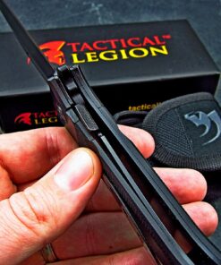 Tough Heavy Duty Everyday Carry Tanto Blade Ball Bearing Flipper Folding Pocket Knife with Sheath Black G10 - Black Tanto Blade 24 91luD736RlL