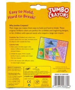 Crayola Jumbo Crayons, 8 Toddler Crayons, Assorted Colors 21 91m0ZeIncCL