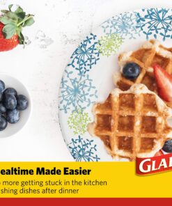 Glad Round Disposable Paper Plates for All Occasions | New & Improved Quality | Soak/ Cut Proof, Microwaveable Heavy Duty | 10" Diameter, 50 Count Bulk Plates 50 Count (Pack of 1) 16 91m1UoLZkWL