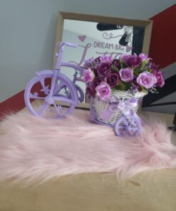 Louis Garden Nostalgic Bicycle Artificial Flower Decor Plant Stand (Purple) Purple 31 91m2W4XpeuL