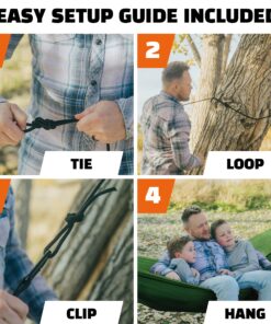 MalloMe Hammock - Camping Hammocks - Portable Hammock Kids Hammock Outdoor Hammock - Hamaca Double Hammock - 2 Person Hammock Tree Hammock - Hamock Travel Hammock - Backpacking Hammocks for Outside Black & Blue Large 24 91m2XPMijFL