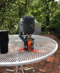 Bisgear Camping Cookware Portable Backpacking Stove Canister Stand Tripod Stainless Steel Cup Flatware Mess Kit - Camping Pot and Pans Cooking Set - Camping Gear Must Haves 12 pcs(Green) 25 91m4enhR5kL