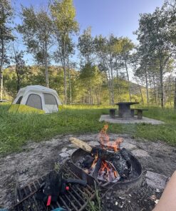 CORE 6 Person Instant Cabin Tent | Portable Large Pop Up Tent with Easy 60 Second Camp Setup for Family Camping | Included Hanging Organizer for Outdoor Camping Accessories Light Gray/Green 41 91mCdWpyhhL