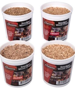 Camerons All Natural Extra Fine BBQ Wood Chips, 4 Pack - Alder, Cherry, Oak, Hickory (4 Pints, 0.473L ea) - Kiln Dried Sawdust Shavings for Smoking Guns, Smokers, Smoke Boxes - Barbecue Grilling Gift 24 91mCm26yzSL