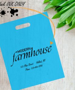 100 Blue Frost Merchandise Bag, 12"x15" with Die Cut Handle, No Gusset, 2.0 Mil. Custom Printed Blue 12"x15" 6 91mDwrEnKML