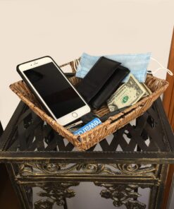 Trademark Innovations Set of 3 Square Wicker Look Baskets With Built In Handles 11 91mJF4R9jJL