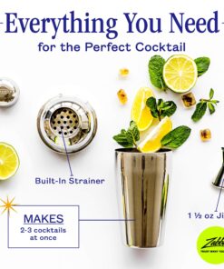 Nuvantee Cocktail Shaker Set,24 oz Martini & Drink Mixer w/ Built in Strainer, Measuring Jigger, Home Bartending Kit, Stainless Steel Martini Shaker 23 91mJVr7h8FL