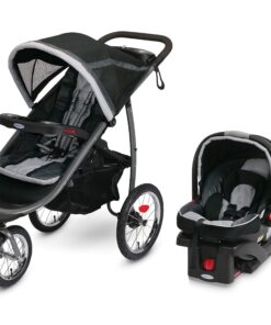 Alternative view of Graco FastAction Fold Jogger Travel System | Includes The FastAction Fold Jogging Stroller and SnugRide 35 Infant Car Seat, Gotham & SnugRide Lite Infant Car Seat Base, Black 32 Inch (Pack of 1)
