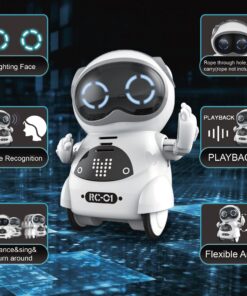 Alternative view of Haite Mini Robot, Pocket Robot for Kids with Interactive Dialogue Conversation, Voice Recognition, Chat Record, Singing& Dancing, White