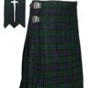 Scottish Black Watch Tartan Kilt FREE Flashes & Kilt Pin 42
