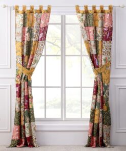 Alternative view of Greenland Home Antique Chic Authentic Patchwork Curtain Panel Set, 84 x 84 inches, Includes Two (2) 42 W x 84 L Panels Multi Color Panel Pair