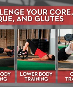 Lifeline Power Wheel for At Home Full Body Functional Fitness Strength including Abs & Core, Lower Body and Upper Body with Foot Straps for More Workout Options , Black 15 91mUCD87ShL