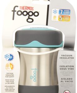 Thermos Foogo Vacuum Insulated Stainless Steel 10-Ounce Food Jar, Charcoal/Teal (B3004TS2) 16 91mYLfhO9AL