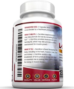 BRI L-Carnitine - 1000mg Premium Quality L Carnitine Amino Acid | Stimulant Free Metabolism Booster for Athletic Performance, Stamina and Heart Health - 180 Vegetable Cellulose Capsules 180 Count (Pack of 1) 12 91maYLvjwL