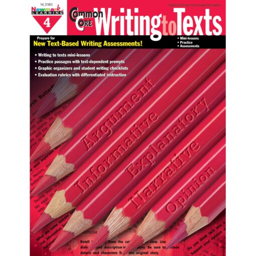 Newmark Learning Grade 4 Common Core Writing to Text Book