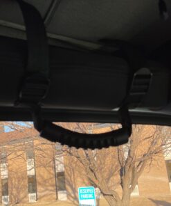 4 x Roll Bar Grab Handles Grip Handle for Jeep Wrangler YJ TJ JK JKU JL JLU Sports Sahara Freedom Rubicon X & Unlimited 1955-2024 (Black) Black 30 91mda E7z7L