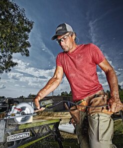 Rockwell 4-1/2” Compact Circular Saw, 5 amps, 3500 rpm, with Dust Port and Starter Kit– RK3441K , Black 38 91meFSqGi4L