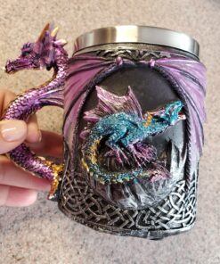 Ebros Myths And Legends The Conception Of Blue Fire Beowulf Purple Dragon Beer Stein Tankard Coffee Cup Mug Great Gift For Dragon Lovers Party Hosting (Purple Dragon) 25 91mf5VPYHVL