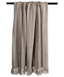 DII Braided Striped Throw, 50x60, Stone 21 91mgoE58kIL