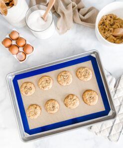 USA Pan Bakeware Nonstick Half Sheet Pan and Silicone Mat Set, 1 EA Half Sheet Pan and Baking Mat Set 19 91mhwID 9mL