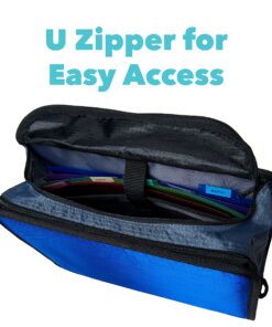 Case it King Size Mighty Zip Tab Binder, 3 Rings, 4" Capacity, 11 X 8.5, Blue 18 91mnTQRMKL