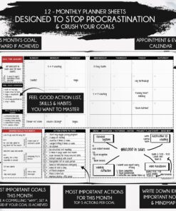 Law of Attraction Planner 2024 - Deluxe Weekly, Monthly Planner, a 12 Month Journey to Increase Productivity & Happiness, Life Organizer, Gratitude Journal, Stickers, Gift Box BLACK ASTRO Dated 9 91mpxVZHQmL