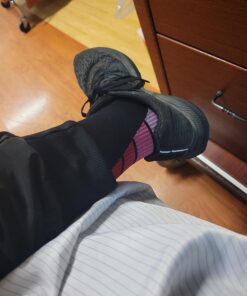 Physix Gear Compression Socks for Men & Women 20-30 mmhg Graduated Athletic for Running Nurses Shin Splints Flight Travel Black/Pink Small-Medium 34 91mqi5WPkxL