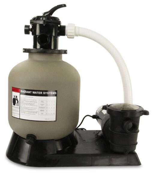 Radiant Complete Sand Filter System | for Above Ground Swimming Pool | Extreme Force 3/4 HP Pump | 16 Inch Tank | 110 Lb Sand Capacity | Up to 16,000 Gallons 16 inch Filter