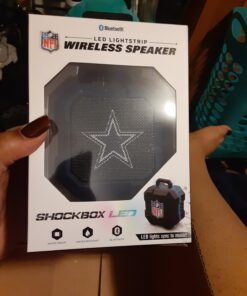 SOAR NFL Shockbox LED Wireless Bluetooth Speaker - Water Resistant IPX4, 5.0 Bluetooth with Over 5 Hours of Play Time - Small Portable Speaker - Officially Licensed NFL, Perfect Home & Outdoor Speaker Dallas Cowboys One Size Team Color 21 91n0SLs3X3L
