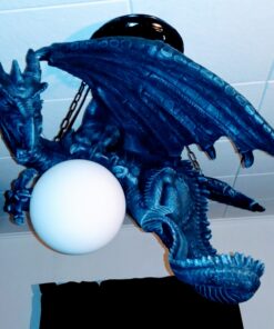 Design Toscano Nights Fury Dragon Gothic Decor Hanging Light Fixture, 21 Inch, Greystone 21 91n1YRU8HIL