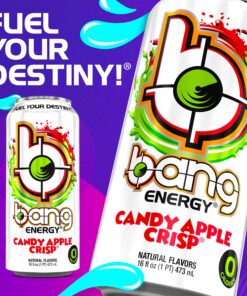Bang Energy Candy Apple Crisp, Sugar-Free Energy Drink, 16-Ounce (Pack of 12) 21 Fl Oz (Pack of 12) 10 91n53PK3G2L 1