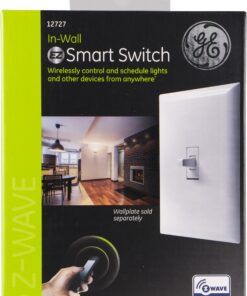 GE Z-Wave Wireless Smart Lighting Control Light Switch, Toggle Style, On/Off, In-Wall, White, Repeater & Range Extender, Zwave Hub Required- Works with SmartThings Wink and Alexa, 12727 12 91nBwaBgNL