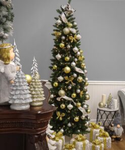 National Tree Company Artificial Slim Christmas Tree, Green, Kingswood Fir, Includes Stand, 7.5 Feet Kingswood Fir Slim-7.5 ft 28 91nFowqwmTL 1