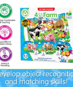 The Learning Journey: My First Puzzle Sets 4-In-A-Box Farm – Farm-Themed Puzzle Sets - Educational Toddler Toys & Activities for Children Ages 2-5 13 91nI5DqC5HL